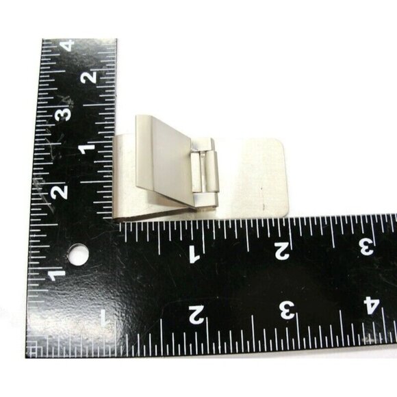 Money Clip Classic Diamond Pattern Silver Tone Stainless Wallet Card Cash ID - Picture 6 of 8